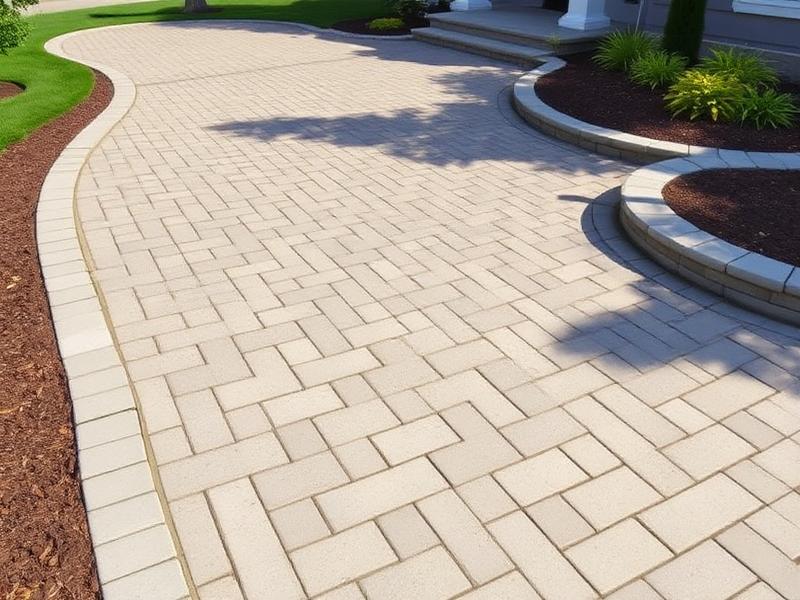 Interlocking stone driveway